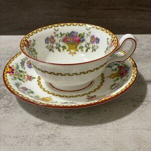 Very Rare Wedgwood Killarney Floral Bone China Cup Saucer Set England 1878-1900